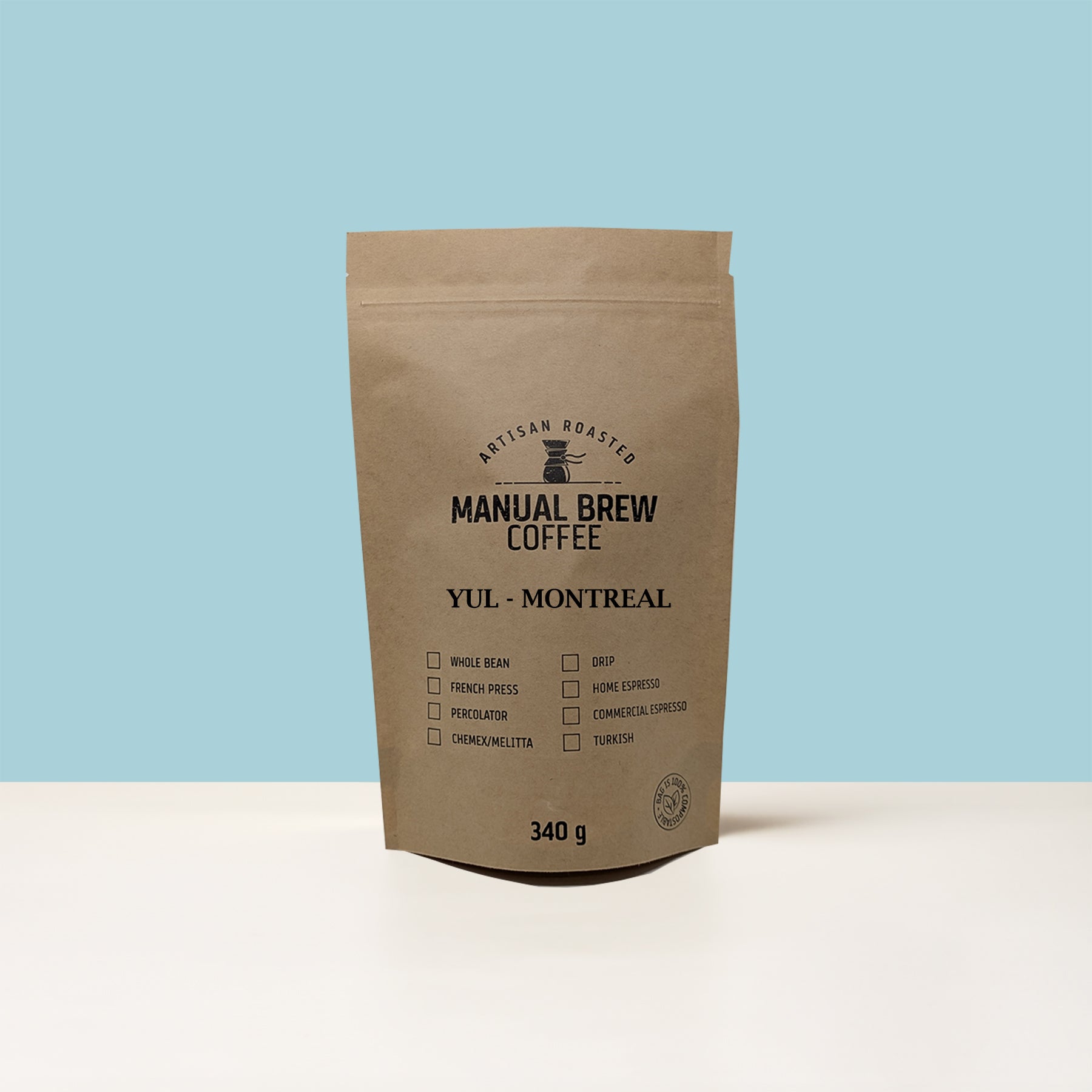 Photo of Manual Brew YUL-Montreal 340 g in 100% Compostable Bag