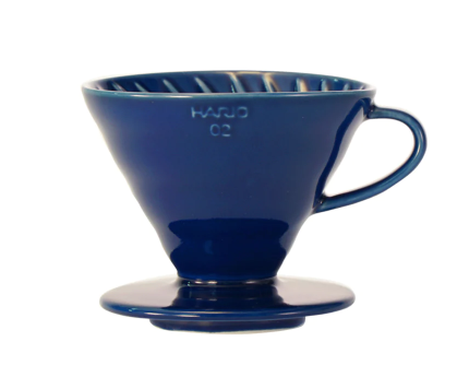 Hario V60-02 Ceramic Manual Brew Pourover Indigo Blue