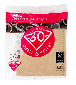 Hario V60-02 Paper Filters for Manual Brew Pourover- 100pk