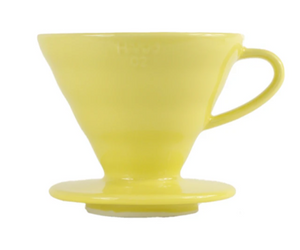 Hario V60-02 Ceramic Manual Brew Pourover Lemon Yellow