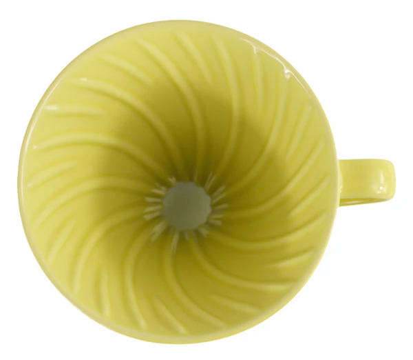 Hario V60-02 Ceramic Manual Brew Pourover Lemon Yellow