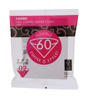 Hario V60-02 Paper Filters for Manual Brew Pourover- 100pk